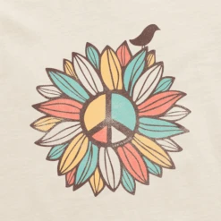 Women's Peace Sign Flower Sleeveless High-LowTank -Clothes Style Shop Womens Peace Sign Flower Sleeveless HighLow CrusherLITE Tank 103727 2 lg