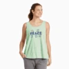 Women's Peace Turtles Textured Slub Tank