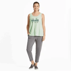Women's Peace Turtles Textured Slub Tank -Clothes Style Shop Womens Peace Turtles Textured Slub Tank 89686 4 lg