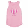 Women's Pink Heart Of Hearts High-Low Crusher Tank -Clothes Style Shop Womens Pink Heart of Hearts HighLow Crusher Tank 83335 1 lg
