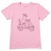 Women's Pooch Scooter Short Sleeve Tee -Clothes Style Shop Womens Pooch Scooter CrusherLITE Tee 85456 1 lg