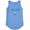 Women's Quirky Dolphin Wild Heart Sleeveless High-Low Crusher Tank