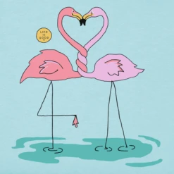 Women's Quirky Flamingo Wild Heart Sleeveless High-LowTank -Clothes Style Shop Womens Quirky Flamingo Wild Heart Sleeveless HighLow CrusherLITE Tank 114405 2 lg