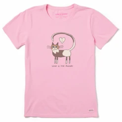 Women's Quirky Ragdoll Cat Love Is The Answer Short SleeveTee