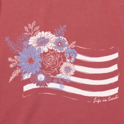 Women's Realaxed Americana Flower Flag Sleeveless High-Low Crusher Tank -Clothes Style Shop Womens Realaxed Americana Flower Flag Sleeveless HighLow Crusher Tank 121796 2 lg