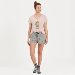 Women's Rocket With Daisy Pattern Snuggle Up Sleep Short 9 Women's Rocket With Daisy Pattern Snuggle Up Sleep Short -Clothes Style Shop Womens Rocket With Daisy Pattern Snuggle Up Sleep Short 82362 4 lg