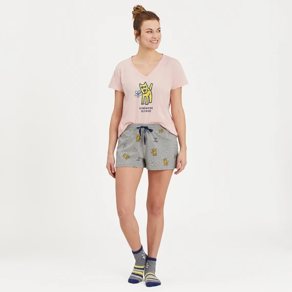 Women's Rocket With Daisy Pattern Snuggle Up Sleep Short 6 Women's Rocket With Daisy Pattern Snuggle Up Sleep Short - Image 4