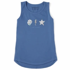 Women's Sea Life And Shells Sleeveless High-LowTank