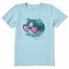 Women's Smart Love CatCrusher Tee -Clothes Style Shop Womens Smart Love Cat Short Sleeve Crusher Tee 103535 1 lg