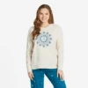 Women's Snowflake Mandala Long Sleeve Snuggle Up Relaxed Sleep Tee -Clothes Style Shop Womens Snowflake Mandala Long Sleeve Snuggle Up Relaxed Sleep Tee 99694 1 lg