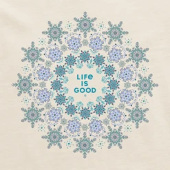 Women's Snowflake Mandala Long Sleeve Snuggle Up Relaxed Sleep Tee -Clothes Style Shop Womens Snowflake Mandala Long Sleeve Snuggle Up Relaxed Sleep Tee 99694 2 lg