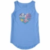 Women's Spring Wildflower Heart Sleeveless High-Low Crusher Tank