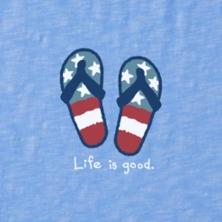 Women's Stars And Stripes Flip Flops Textured Slub Tank -Clothes Style Shop Womens Stars and Stripes Flip Flops Textured Slub Tank 89692 2 lg