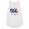 Women's Stars And Stripes Sailboats High-Low Crusher Tank -Clothes Style Shop Womens Stars and Stripes Sailboats High Low Crusher Tank 95250 1 lg