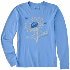Women's Sunflower Bees Long Sleeve Crusher Tee