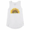 Women's Sunflower Dew Peace On Earth Sleeveless High-Low Crusher Tank