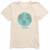 Women's Superpower Peaceful Globe Short SleeveTee -Clothes Style Shop Womens Superpower Peaceful Globe Short Sleeve CrusherLITE Tee 92852 1 lg