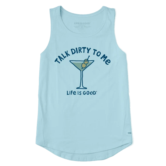 Women's Talk Dirty To Me Martini High-Low Crusher Tank 3 Women's Talk Dirty To Me Martini High-Low Crusher Tank