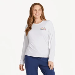 Women's The Ocean Is Magic Spectrum Long Sleeve Active Tee -Clothes Style Shop Womens The Ocean Is Magic Spectrum Long Sleeve Active Tee 99628 3 lg