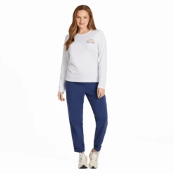 Women's The Ocean Is Magic Spectrum Long Sleeve Active Tee -Clothes Style Shop Womens The Ocean Is Magic Spectrum Long Sleeve Active Tee 99628 6 lg