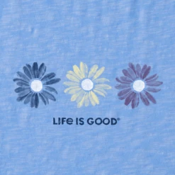 Women's Three Painted Daisies Textured Slub Tank -Clothes Style Shop Womens Three Painted Daisies Textured Slub Tank 99596 2 lg