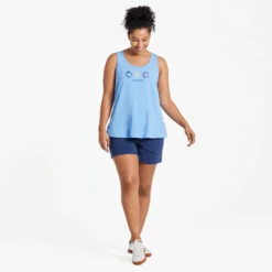 Women's Three Painted Daisies Textured Slub Tank -Clothes Style Shop Womens Three Painted Daisies Textured Slub Tank 99596 4 lg