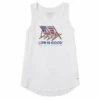 Women's Tie Dye Americana Beach Chairs Sleeveless High-Low Crusher Tank