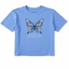 Women's Tie Dye Butterfly HappyBoxy Crusher Tee -Clothes Style Shop Womens Tie Dye Butterfly Happy Short Sleeve Boxy Crusher Tee 111792 1 lg