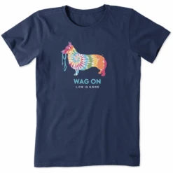 Women's Tie Dye Corgi Short SleeveTee