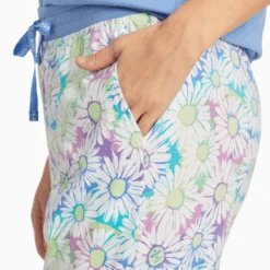 Women's Tie Dye Daisy Pattern Snuggle Up Sleep Jogger -Clothes Style Shop Womens Tie Dye Daisy Pattern Snuggle Up Sleep Jogger 89114 4 lg