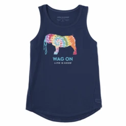 Women's Tie Dye English Bulldog Sleeveless High-Low Crusher Tank