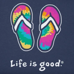 Women's Tie Dye Flip Flops Sleeveless High-Low Tank -Clothes Style Shop Womens Tie Dye Flip Flops Sleeveless HighLow CrusherLITE Tank 116673 2 lg