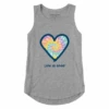 Women's Tie Dye Heart Multi High-Low Crusher Tank