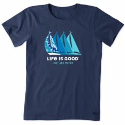 Women's Tie Dye Just Add Water Sailboat Short Sleeve Tee