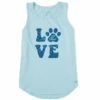 Women's Tie Dye Love Paw Sleeveless High-LowTank