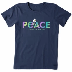Women's Tie Dye Peace Daisy Short Sleeve Tee