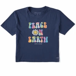 Women's Tie Dye Peace On Earth DaisyBoxy Crusher Tee