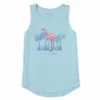 Women's Tropical Flamingo Sleeveless High-LowTank -Clothes Style Shop Womens Tropical Flamingo Sleeveless HighLow CrusherLITE Tank 101506 1 lg