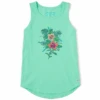Women's Tropical Florals Sleeveless High-LowTank