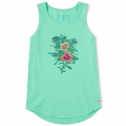 Women's Tropical Florals Sleeveless High-LowTank