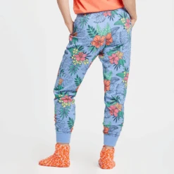 Women's Tropical Hibiscus Pattern Snuggle Up Sleep Jogger -Clothes Style Shop Womens Tropical Hibiscus Pattern Snuggle Up Sleep Jogger 77655 3 lg