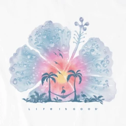 Women's Tropical Watercolor Hibiscus Sleeveless High-LowTank -Clothes Style Shop Womens Tropical Watercolor Hibiscus Sleeveless HighLow CrusherLITE Tank 101504 2 lg