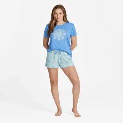 Women's Turtle Mandala Pattern Lightweight Sleep Short -Clothes Style Shop Womens Turtle Mandala Pattern Lightweight Sleep Short 100963 4 lg