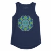 Women's Turtle Mandala Sleeveless High-Low Crusher Tank