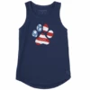 Women's US Flag Paw Sleeveless High-Low Crusher Tank