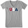 Women's USA LIG Short Sleeve Vee