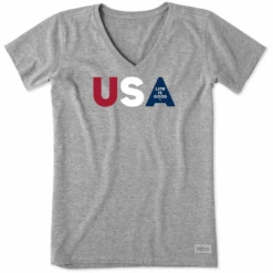 Women's USA LIG Short Sleeve Vee