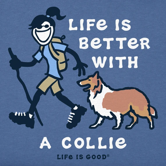 Women's Vintage Better With An Collie Jackie Short SleeveTee - Image 2