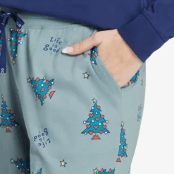 Women's Vintage Heart Tree Pattern Snuggle Up Sleep Pant -Clothes Style Shop Womens Vintage Heart Tree Pattern Snuggle Up Sleep Pant 99675 4 lg