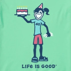 Clothes Style Shop -Clothes Style Shop Womens Vintage Jackie 40th Birthday Short Sleeve Crusher Tee 115840 2 lg